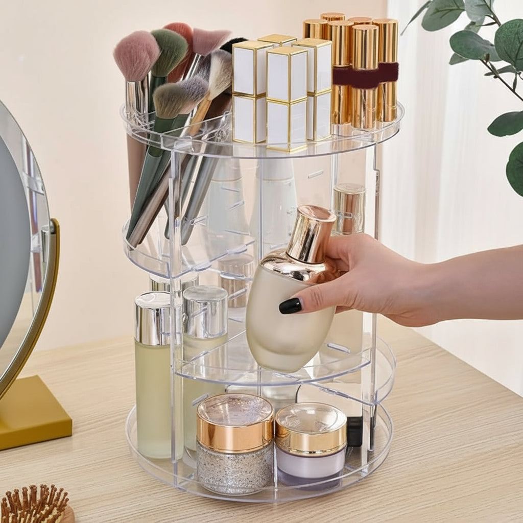 Elegant 360° Rotating Vanity Organizer