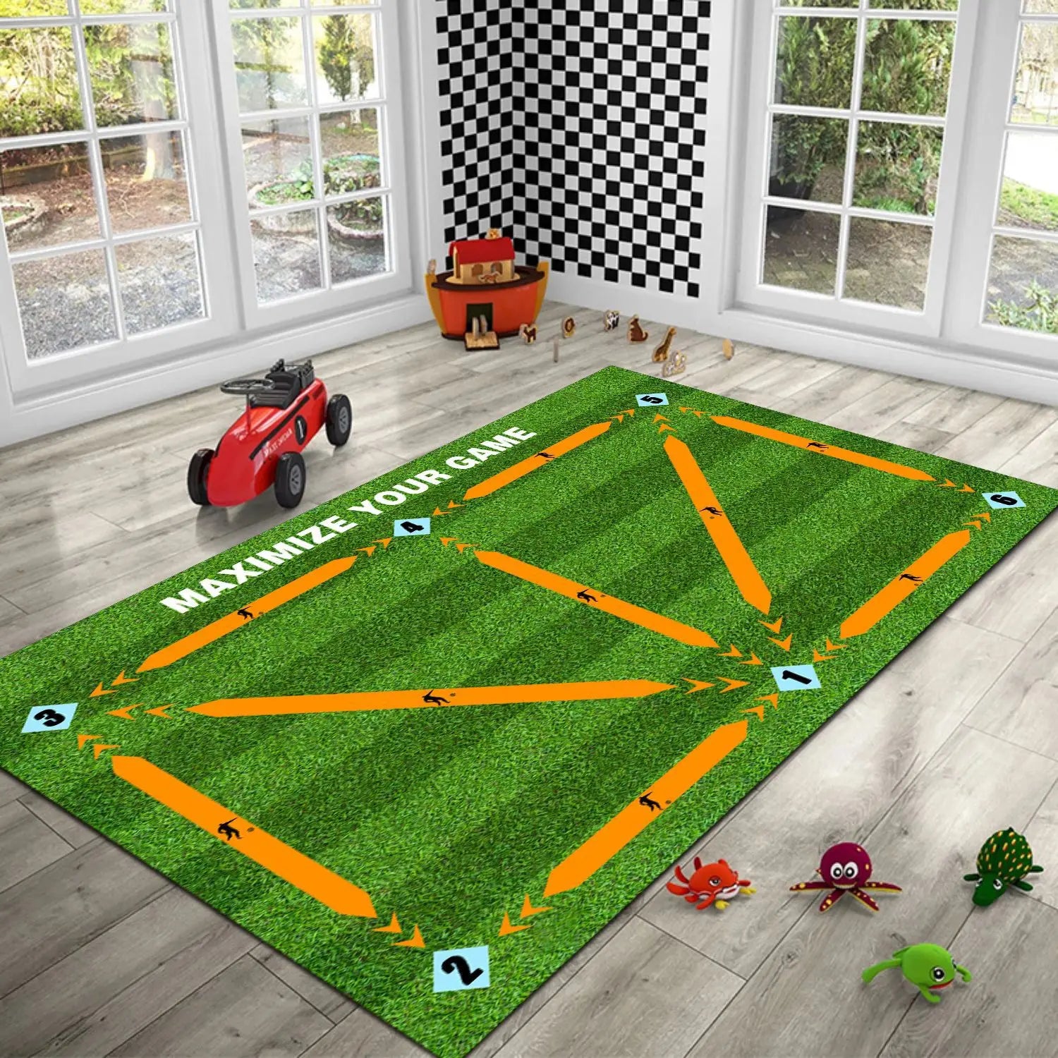 SkillPro Football Training Mat – Foldable Non-Slip Dribbling Carpet