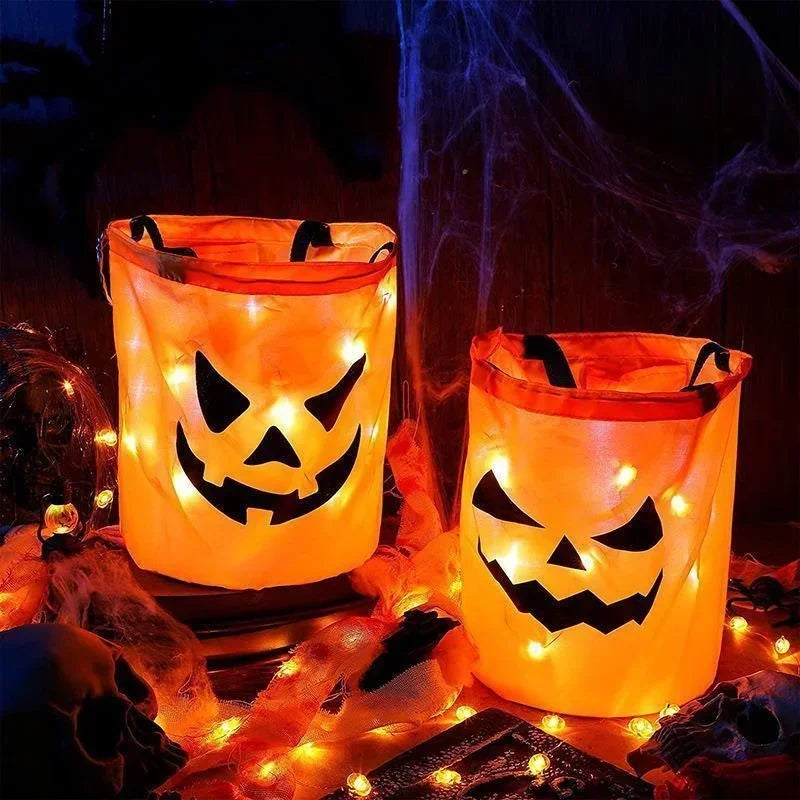 LED Halloween Pumpkin Candy Bucket – Trick or Treat Bag