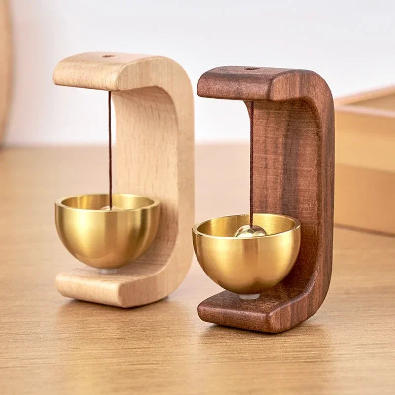 HarmoniBell Wooden Door Chime – Magnetic Windbell with Copper Tone