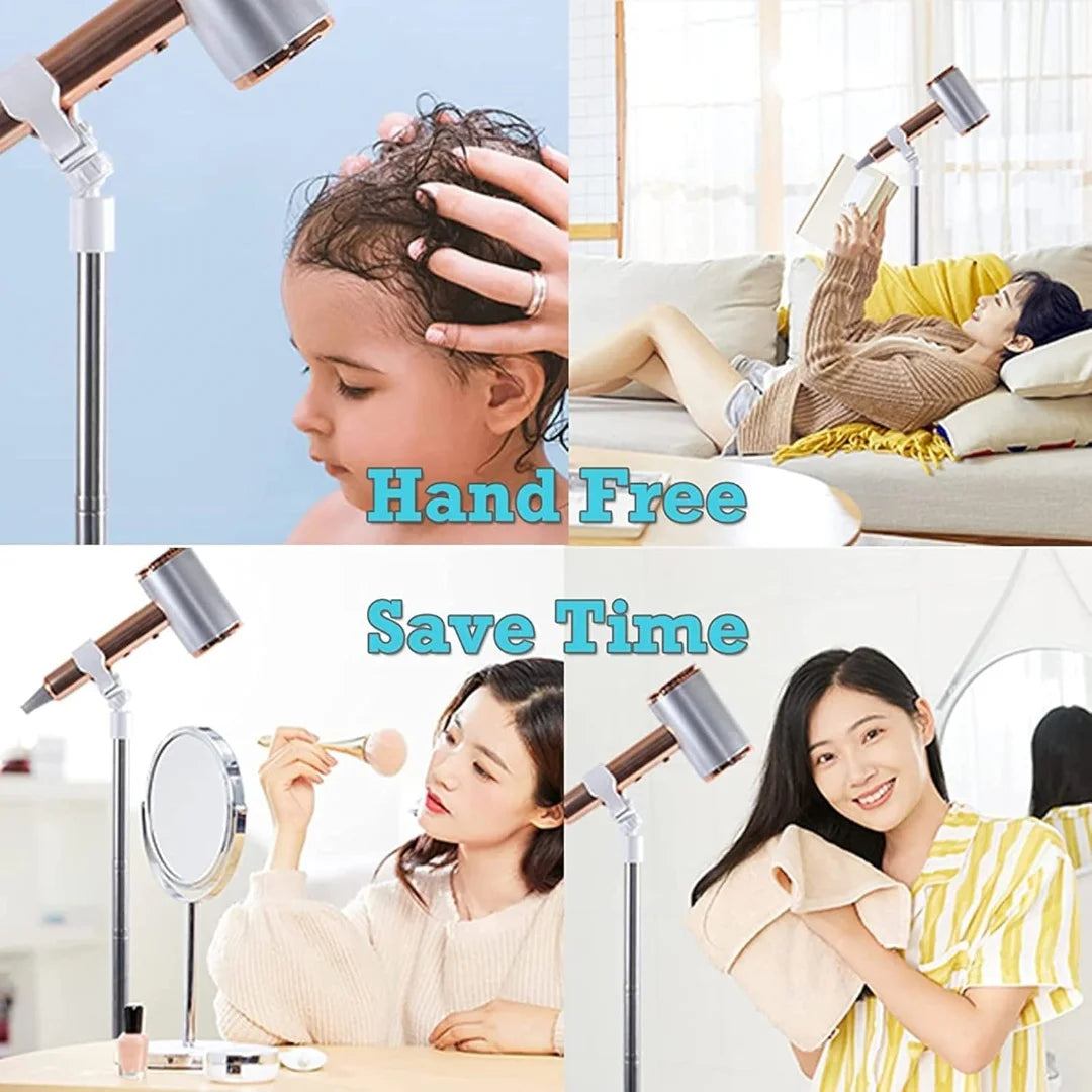 Dog Hair Dryer Stand – Hands-Free 360° Rotating Holder with Adjustable Height for Pet Grooming