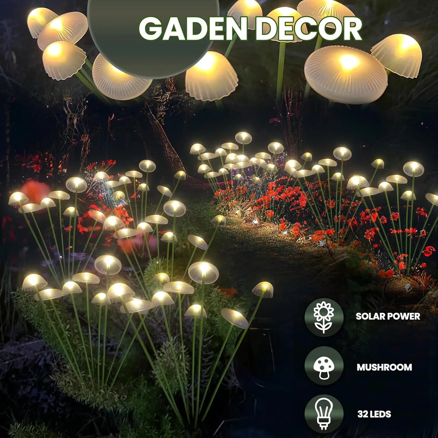 SolarGlow Jellyfish Mushroom Lamp – Outdoor Garden LED Light
