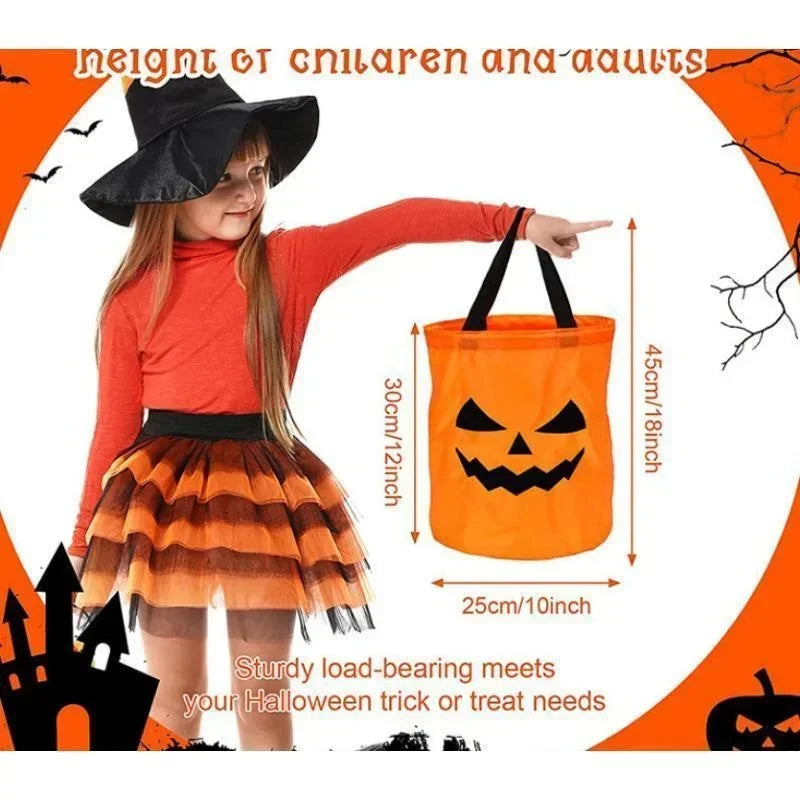 LED Halloween Pumpkin Candy Bucket – Trick or Treat Bag
