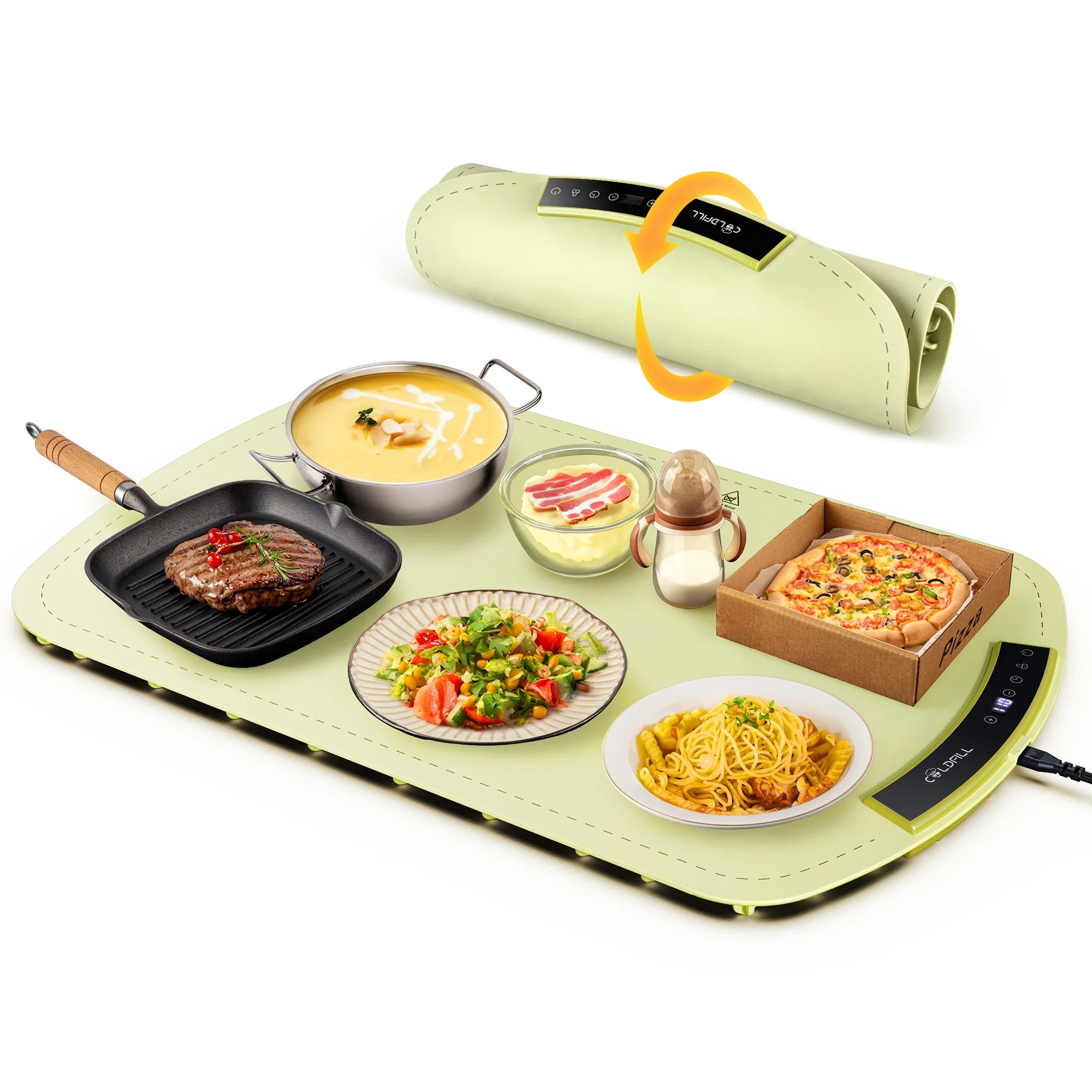 Foodie™ Portable Electric Food Warming Tray – Smart Foldable Heating Plate with Adjustable 8-Level Temperature Control