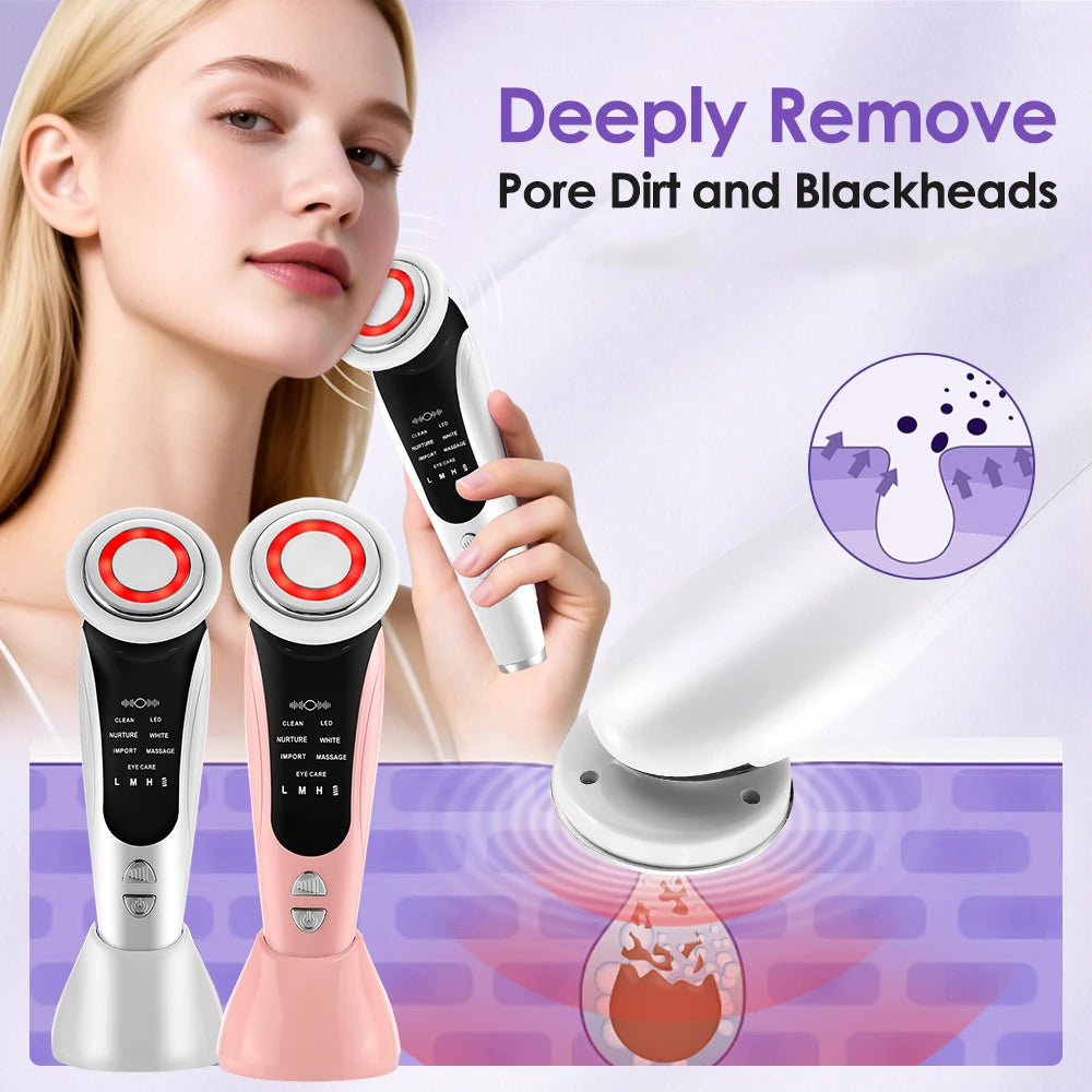 7-in-1 Facial Massager – LED Light Therapy & Microcurrent Device
