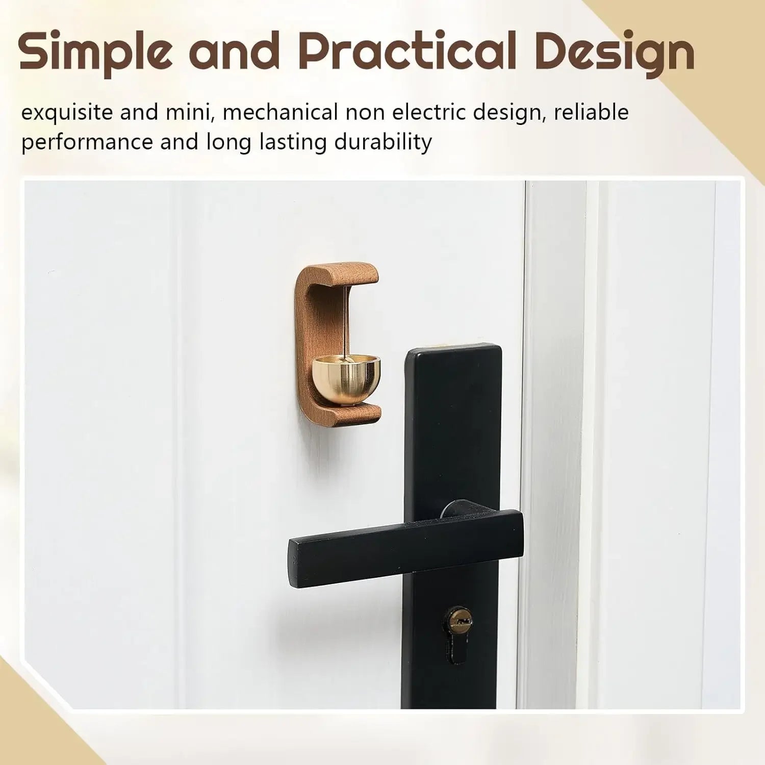 HarmoniBell Wooden Door Chime – Magnetic Windbell with Copper Tone