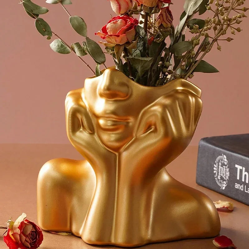 BodyForm Resin Vase – Modern Human Shape Art Flower Planter
