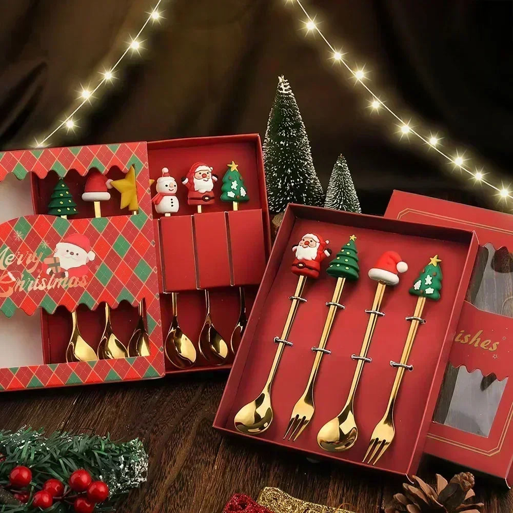 Christmas Stainless Steel Cutlery Set – 4 pcs