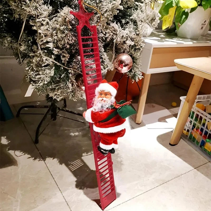 Electric Climbing Santa Claus with Ladder – Christmas Decoration