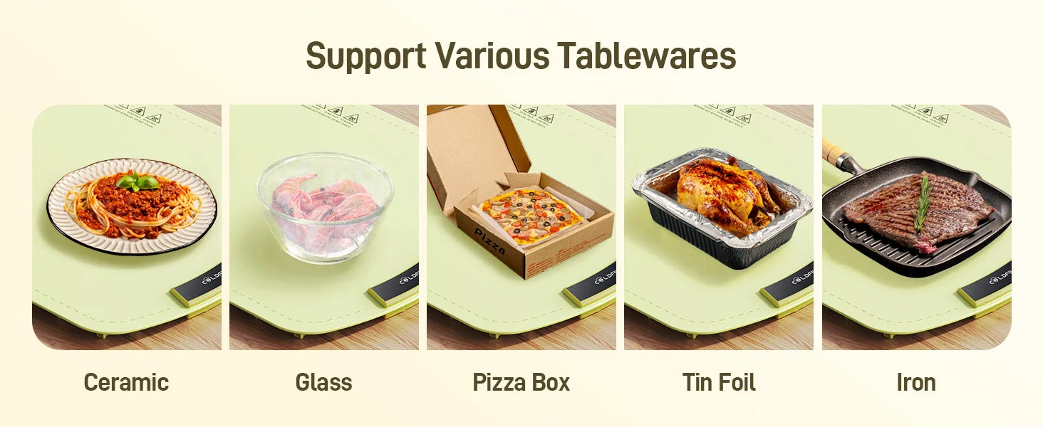 Foodie™ Portable Electric Food Warming Tray – Smart Foldable Heating Plate with Adjustable 8-Level Temperature Control