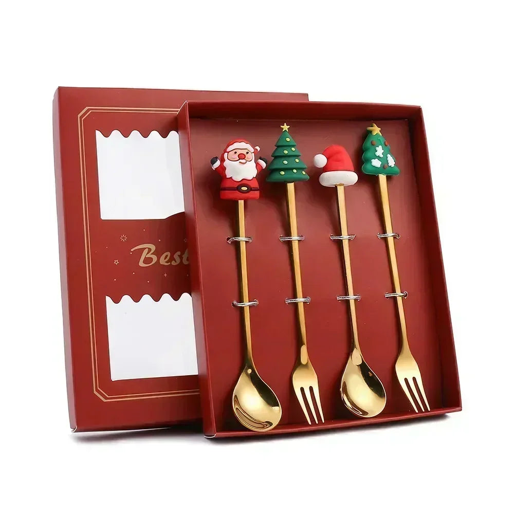 Christmas Stainless Steel Cutlery Set – 4 pcs