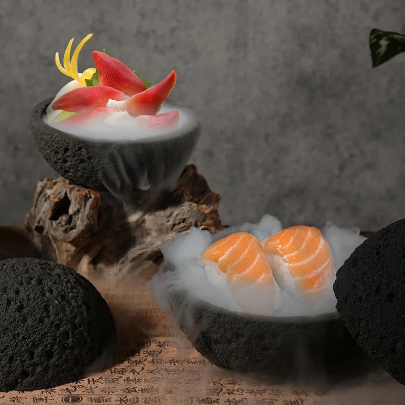LavaStone Planet Bowl – Black Quartz Dessert & Cuisine Dish