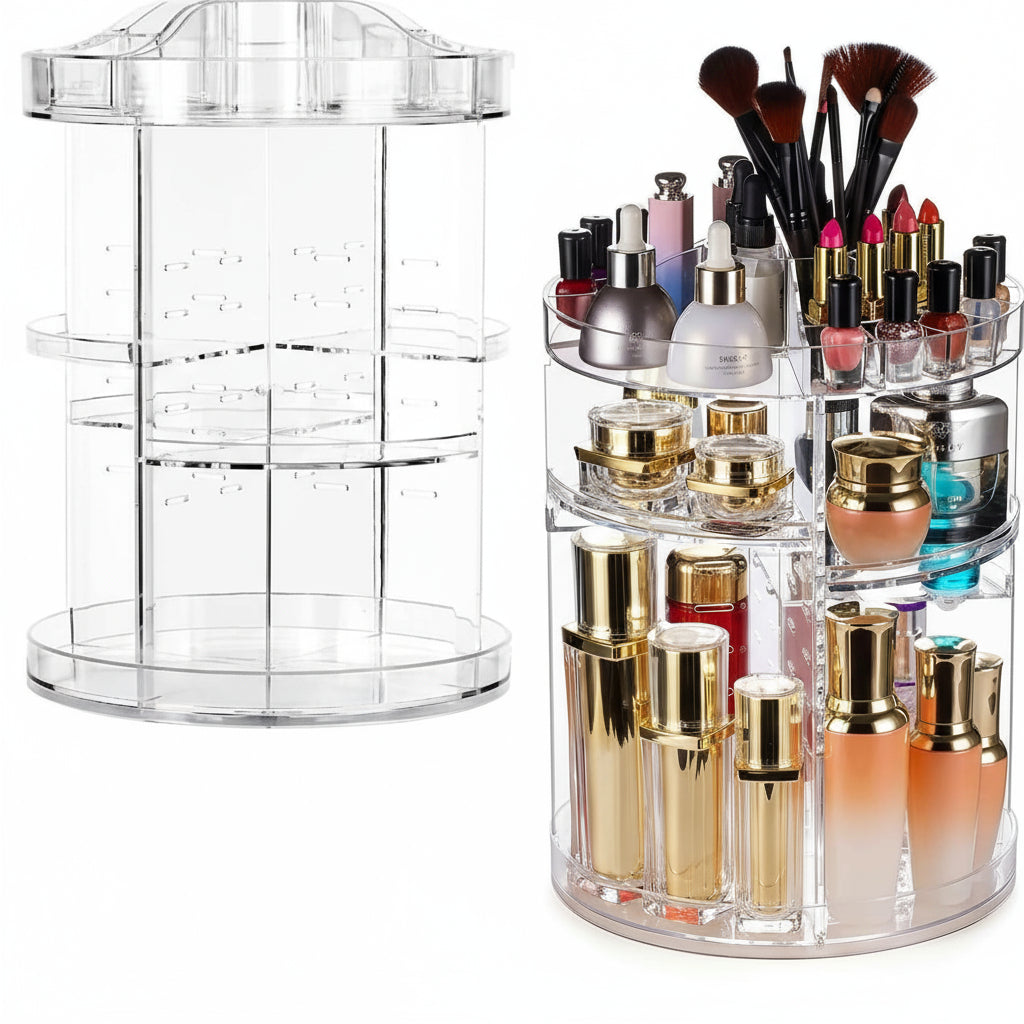Elegant 360° Rotating Vanity Organizer