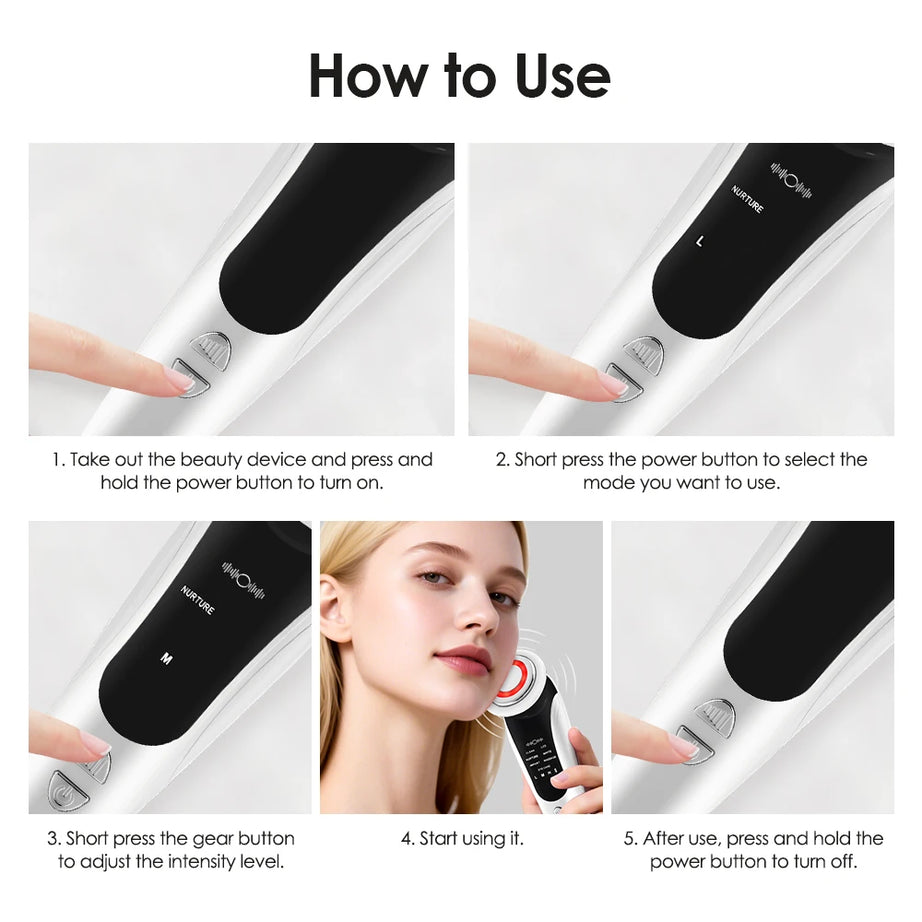 7-in-1 Face handheld device – Multi-Head Skincare Tool