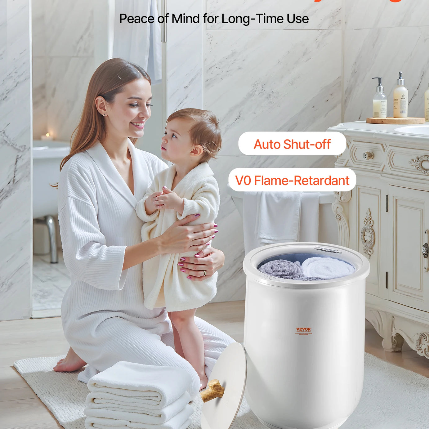 NEW SucceBuy Towel Warmer Bucket 20L Heated Towel Warmer w/ LED Light Auto Shut off & Temperature Setting Large Blanket Warmers SPA