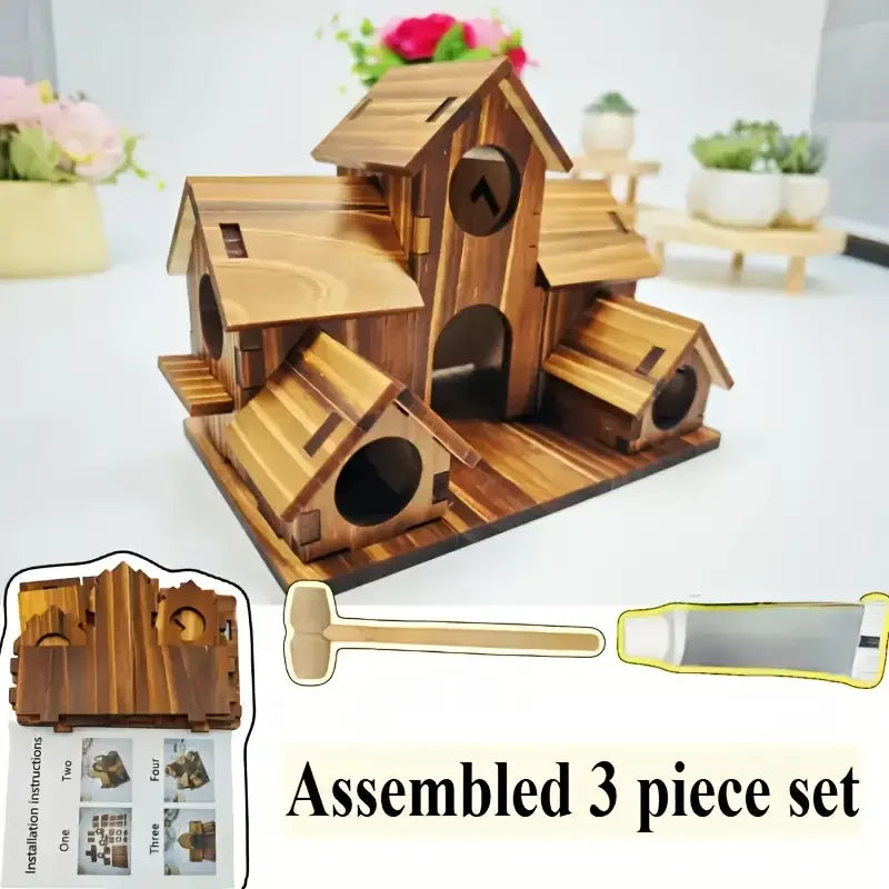 Natural Wooden Outdoor Bird House