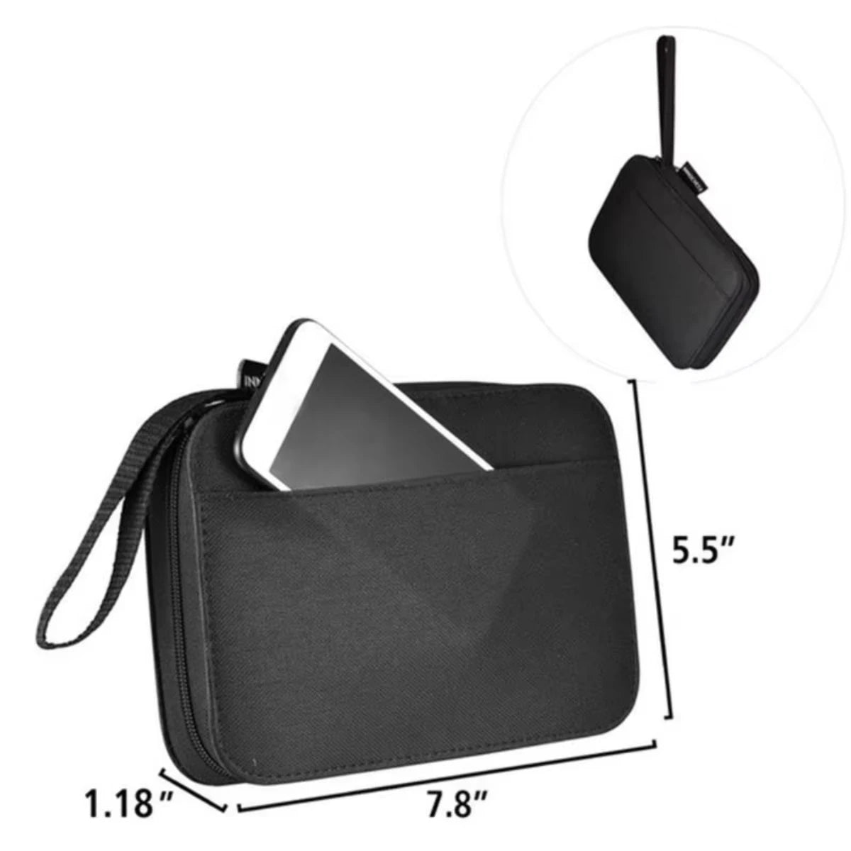 Compact sewing kit case with dimensions 7.8 x 5.5 x 1.18 inches
