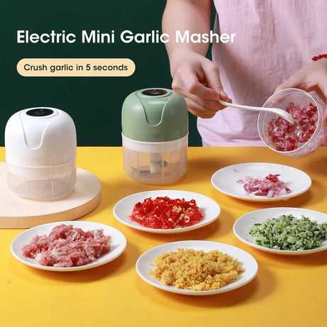 250ml Electric Garlic Chopper – Portable USB Mini Food Processor