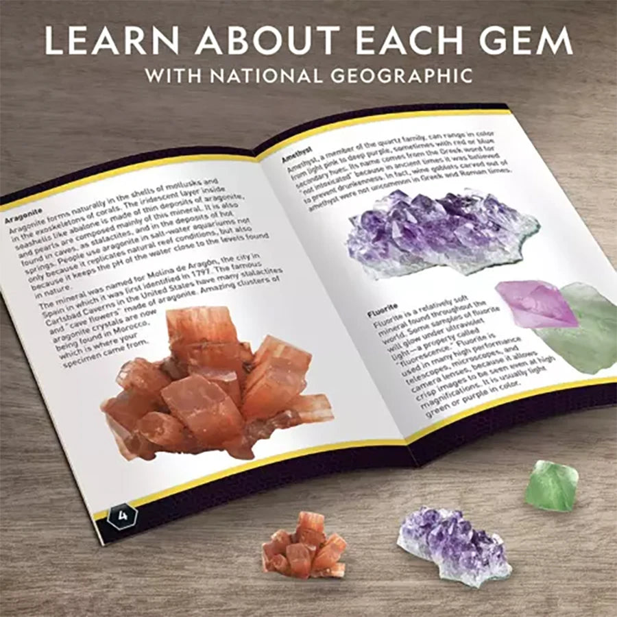 Learning guide pages with mineral facts