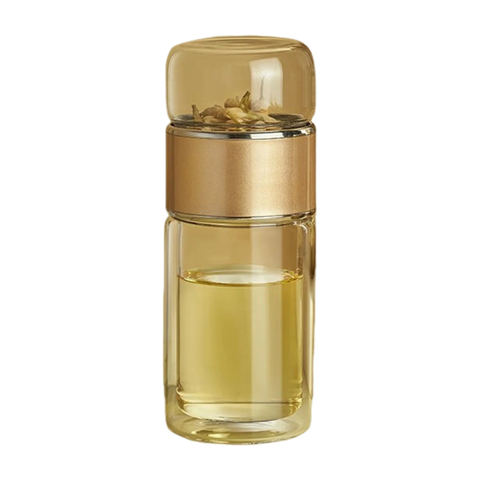 Glass Tea Infuser Bottle – Double Wall Portable Tumbler