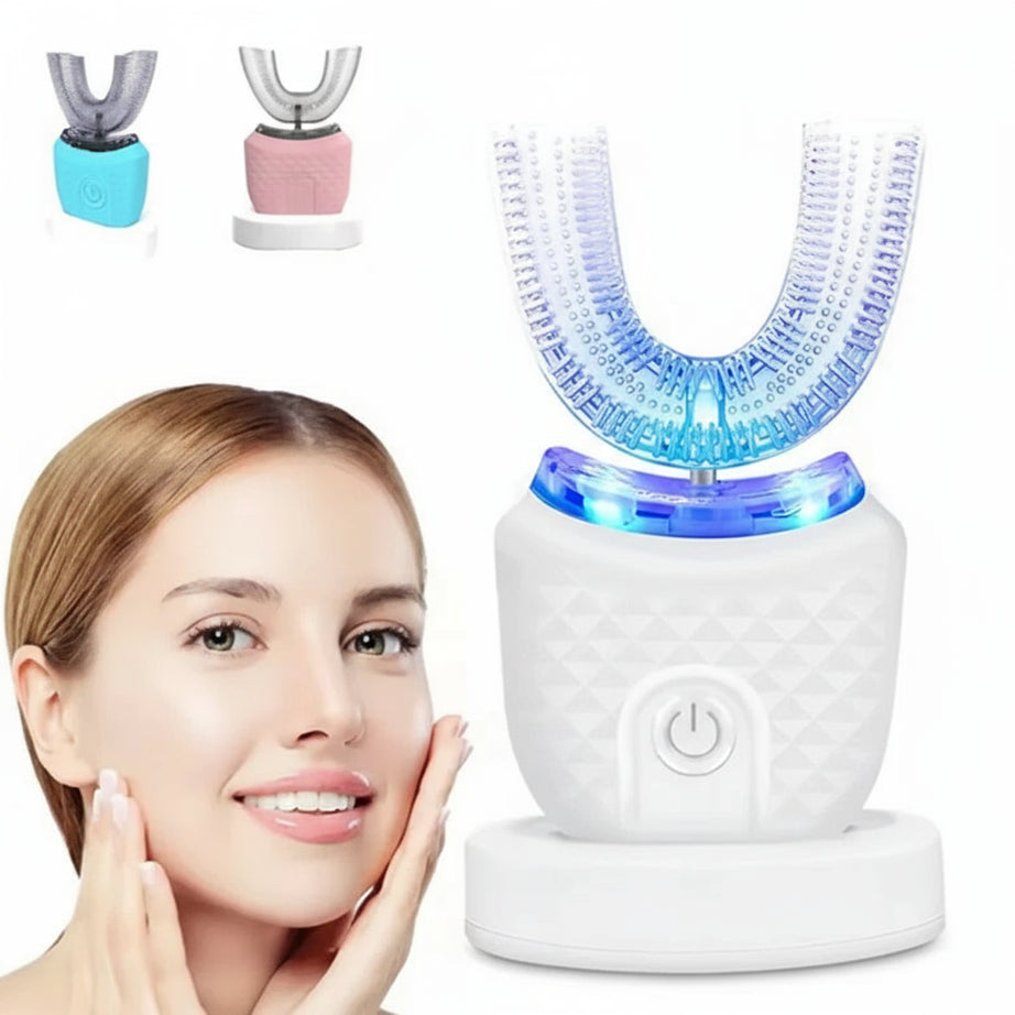 ToothLove™ 360° Ultrasonic U-Shaped Wireless Toothbrush – Automatic Silicone Whitening Brush Kit