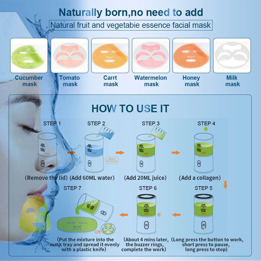 How it works — add water, juice, collagen, then pour into tray