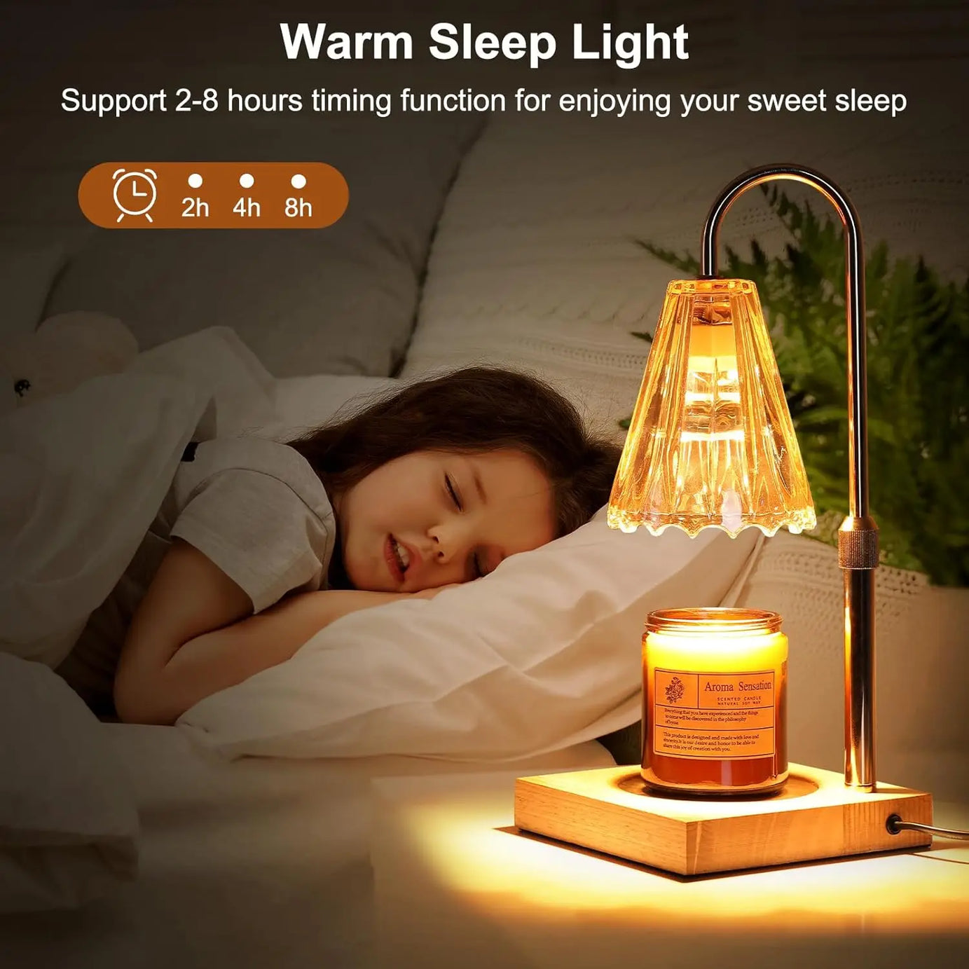 NEW Lightess Candle Warmer Lamp, Electric Candle Lamp Warmer with Timer & Dimmer, Height Adjustable, with 2 Bulbs
