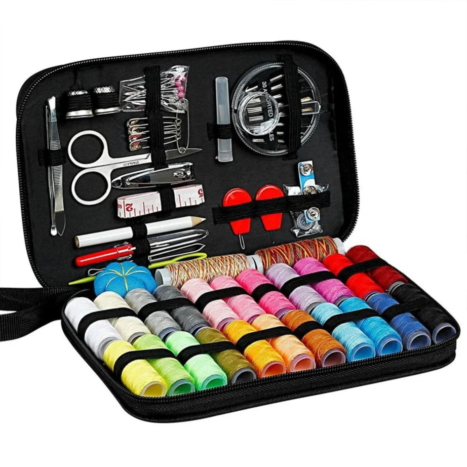 Portable Sewing Kit with 24 Colored Threads & Accessories