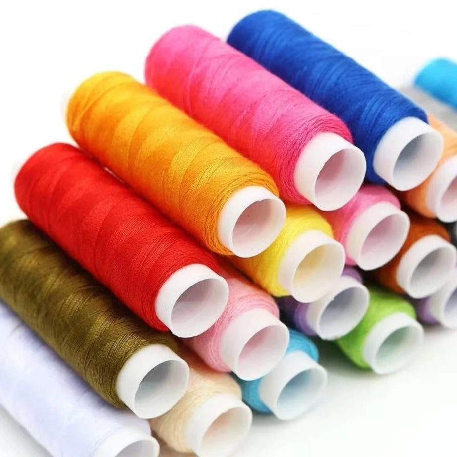 Portable Sewing Kit with 24 Colored Threads & Accessories
