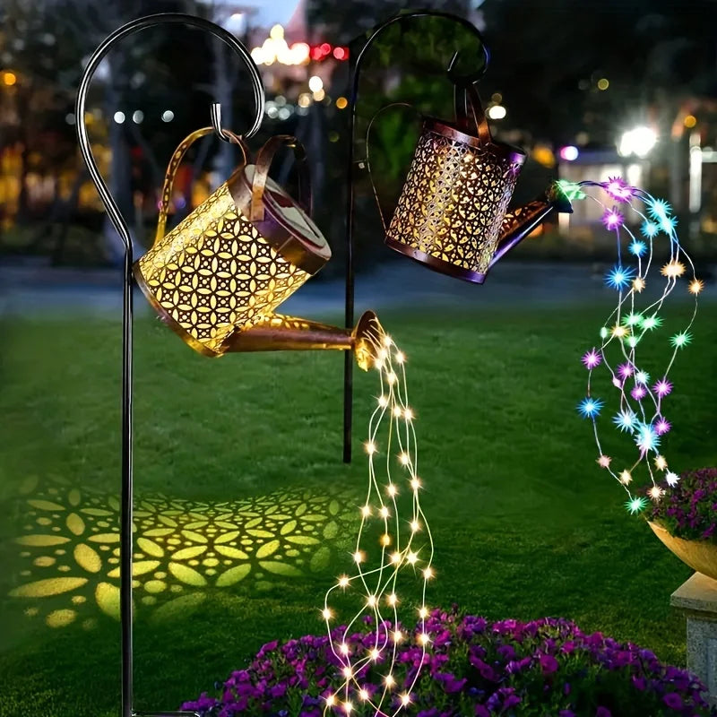 Flowing LED strands — close view