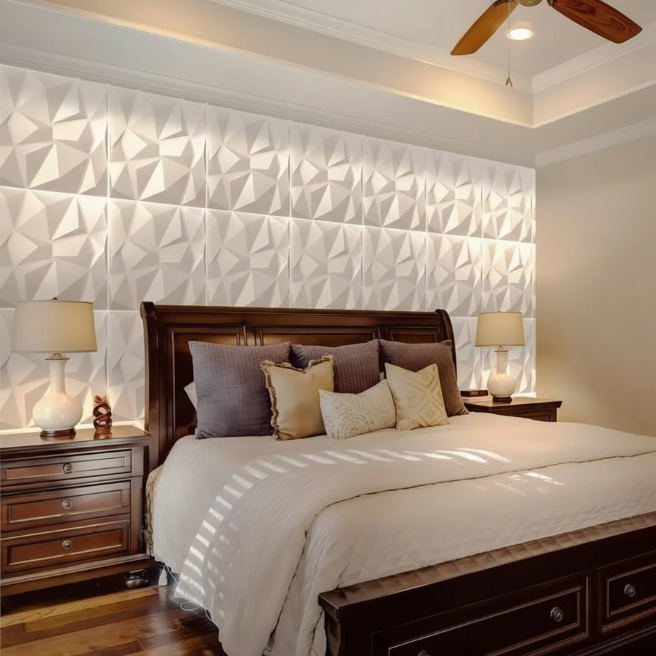 12Pcs Modern 3D Textured Wall Panels (30x30cm)