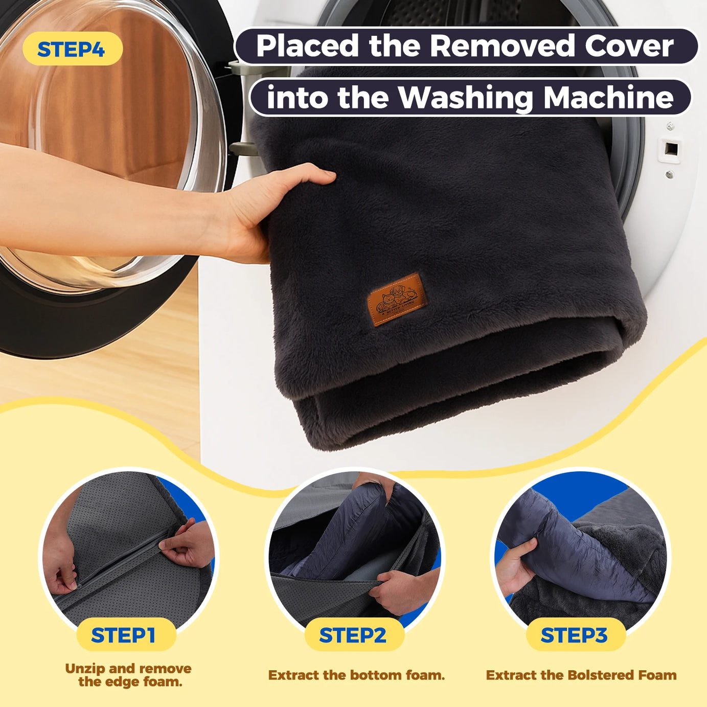 Foldable & Portable Dog Bed – Machine Washable Comfort Mat