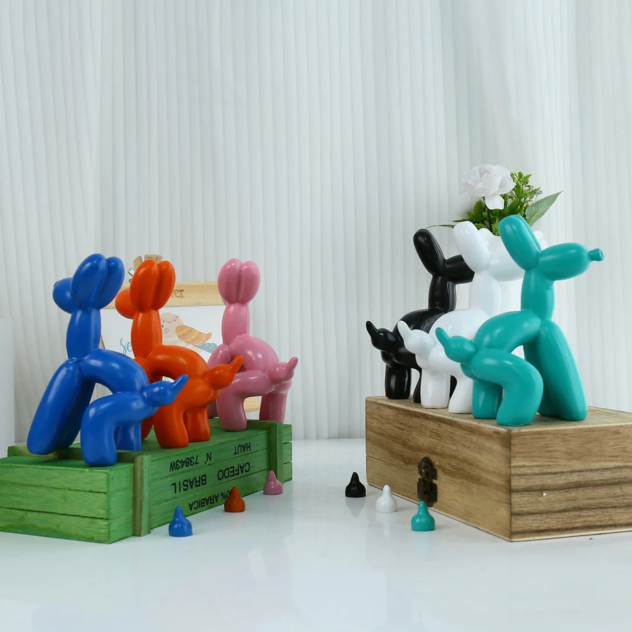 BalloonDog Resin Sculpture – Fun Modern Cartoon Decor
