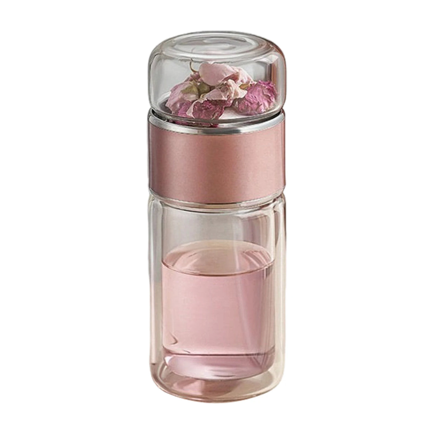 Glass Tea Infuser Bottle – Double Wall Portable Tumbler