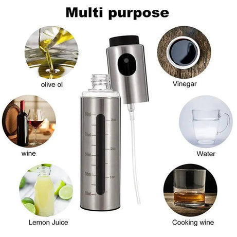 Stainless Steel Oil Spray Bottle – 304 Refillable Cooking & BBQ Sprayer