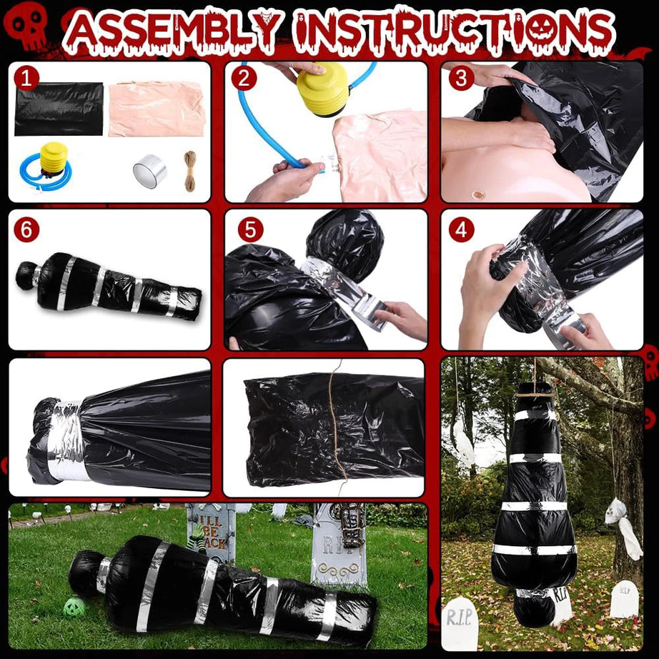Inflatable Dead shower Prop – Halloween Hanging Decoration