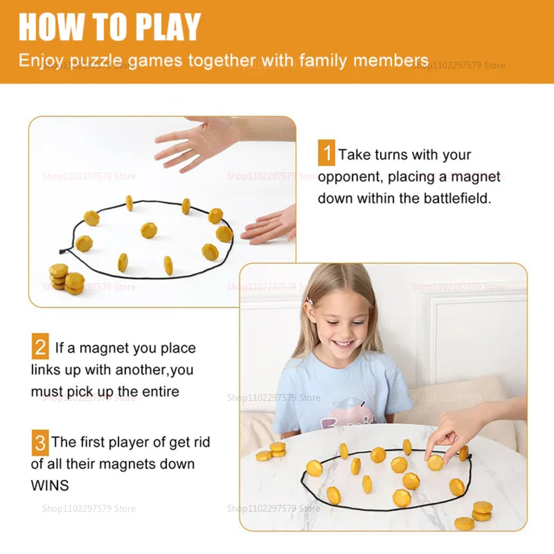 How to play steps with kids placing magnets in the circle