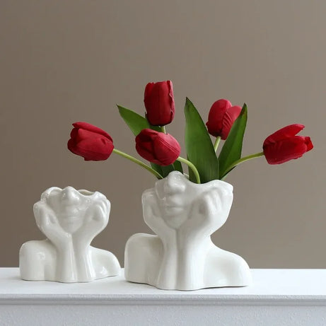 Human Form Resin Vase – Modern Human form Art Flower Planter