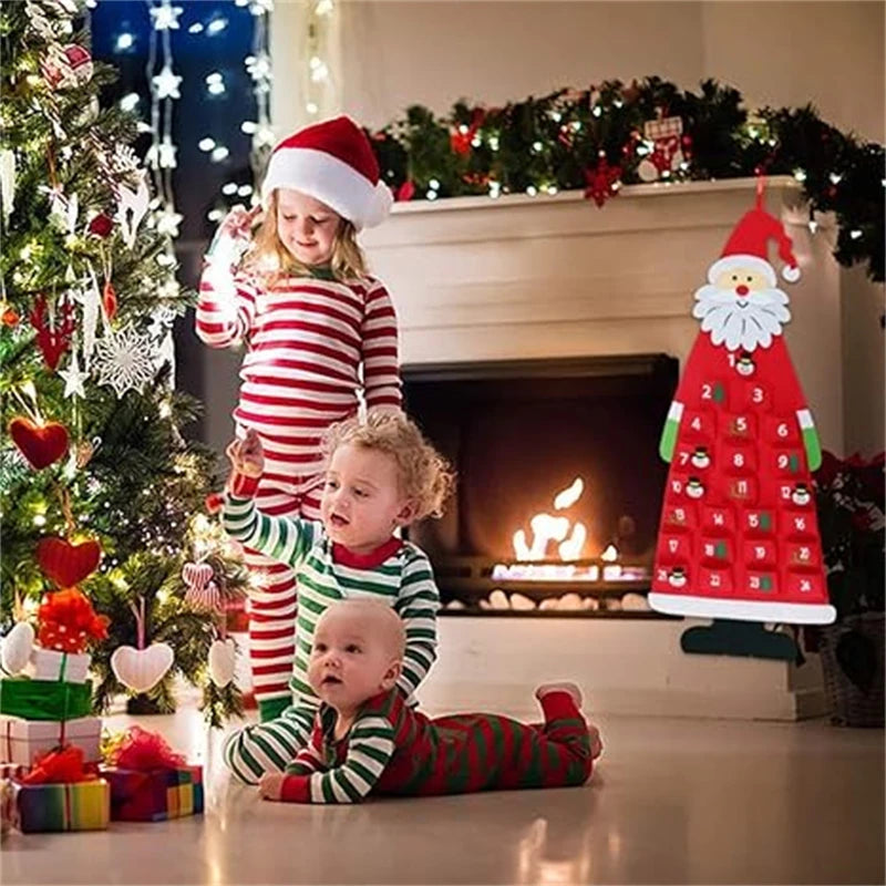 Living room scene with Santa countdown calendar