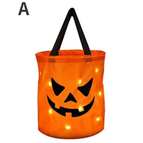 LED Halloween Pumpkin Candy Bucket – Trick or Treat Bag
