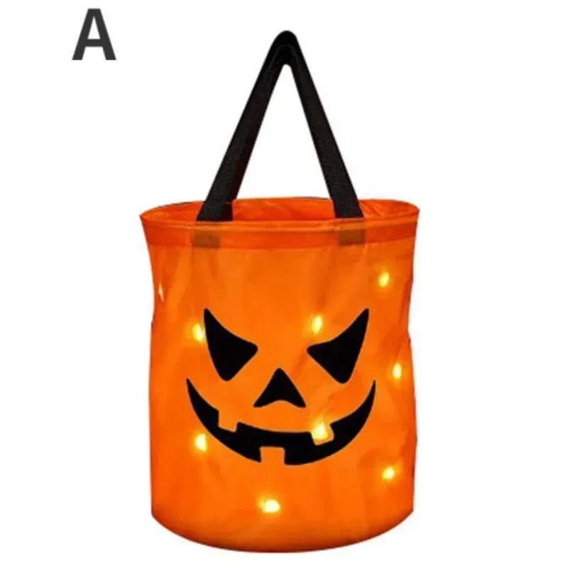 LED Halloween Pumpkin Candy Bucket – Trick or Treat Bag