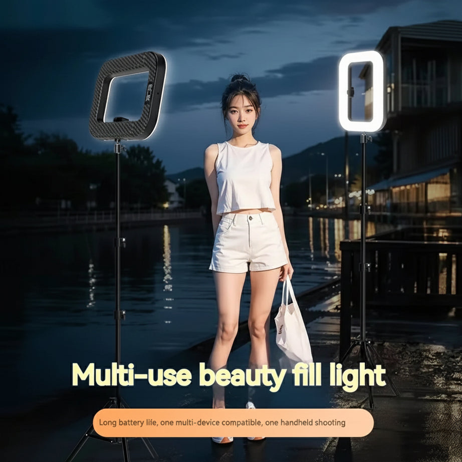 FANGTUOSI™ PRO Handheld Rechargeable Ring LED Fill Light – Portable Phone & Desktop Selfie Lamp for Live Streaming, Photography & Makeup