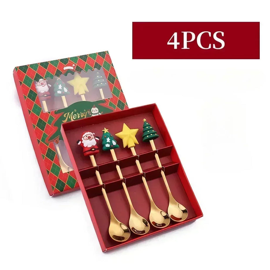 Christmas Stainless Steel Cutlery Set – 4 pcs