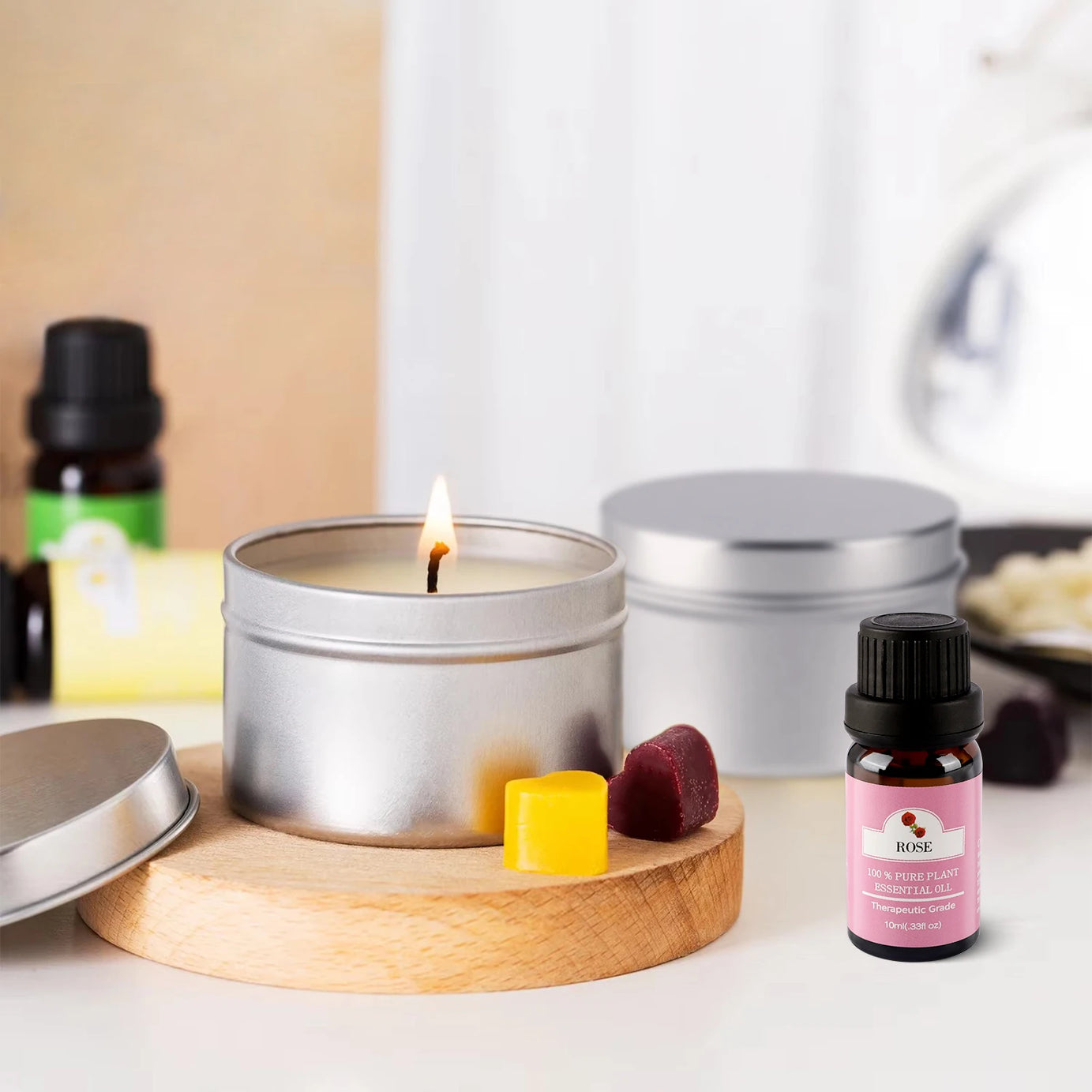 DIY Aromatherapy Candle Making Kit – Long-Handled Wax Cups, Soy Wax, Essential Oils & Stickers for Handmade Holiday Gifts