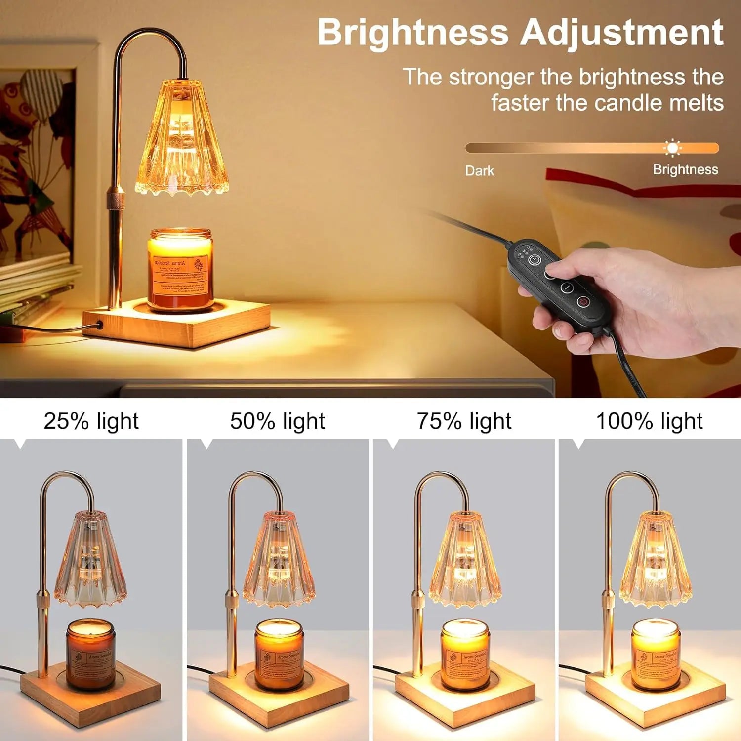 NEW Lightess Candle Warmer Lamp, Electric Candle Lamp Warmer with Timer & Dimmer, Height Adjustable, with 2 Bulbs