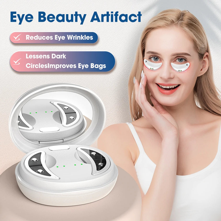 EMS Electric Eye Massager for Women Home Use Beauty Product with Red Light Therapy for Eye Massage Reduce Dark Circles Eye Bags