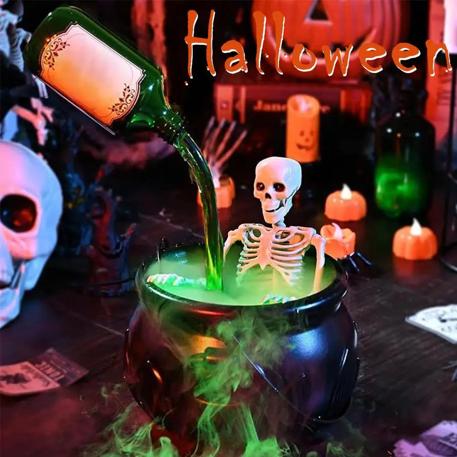 Witch’s Cauldron Halloween Decor – Magic Floating Bottle & Diffuser