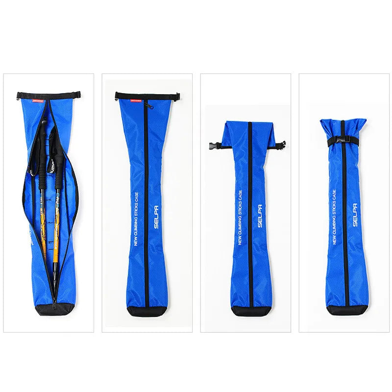 Walking stick storage case — front detail
