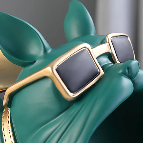 Bulldog Storage Statue – 30cm Resin Dog Figurine with Tray