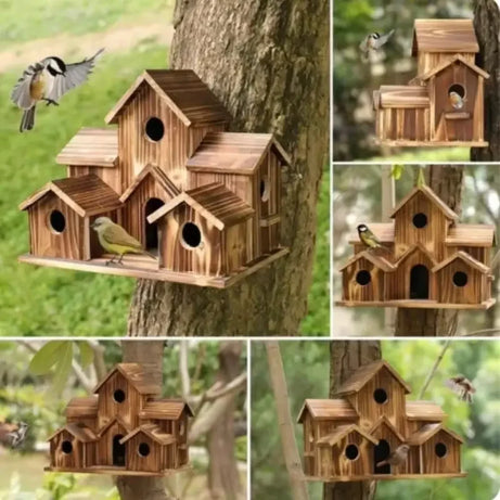 Natural Wooden Outdoor Bird House